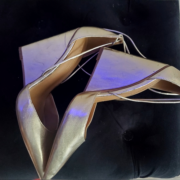 ASOS DESIGN Porter high heel wedges in pale gold - Picture 3 of 4